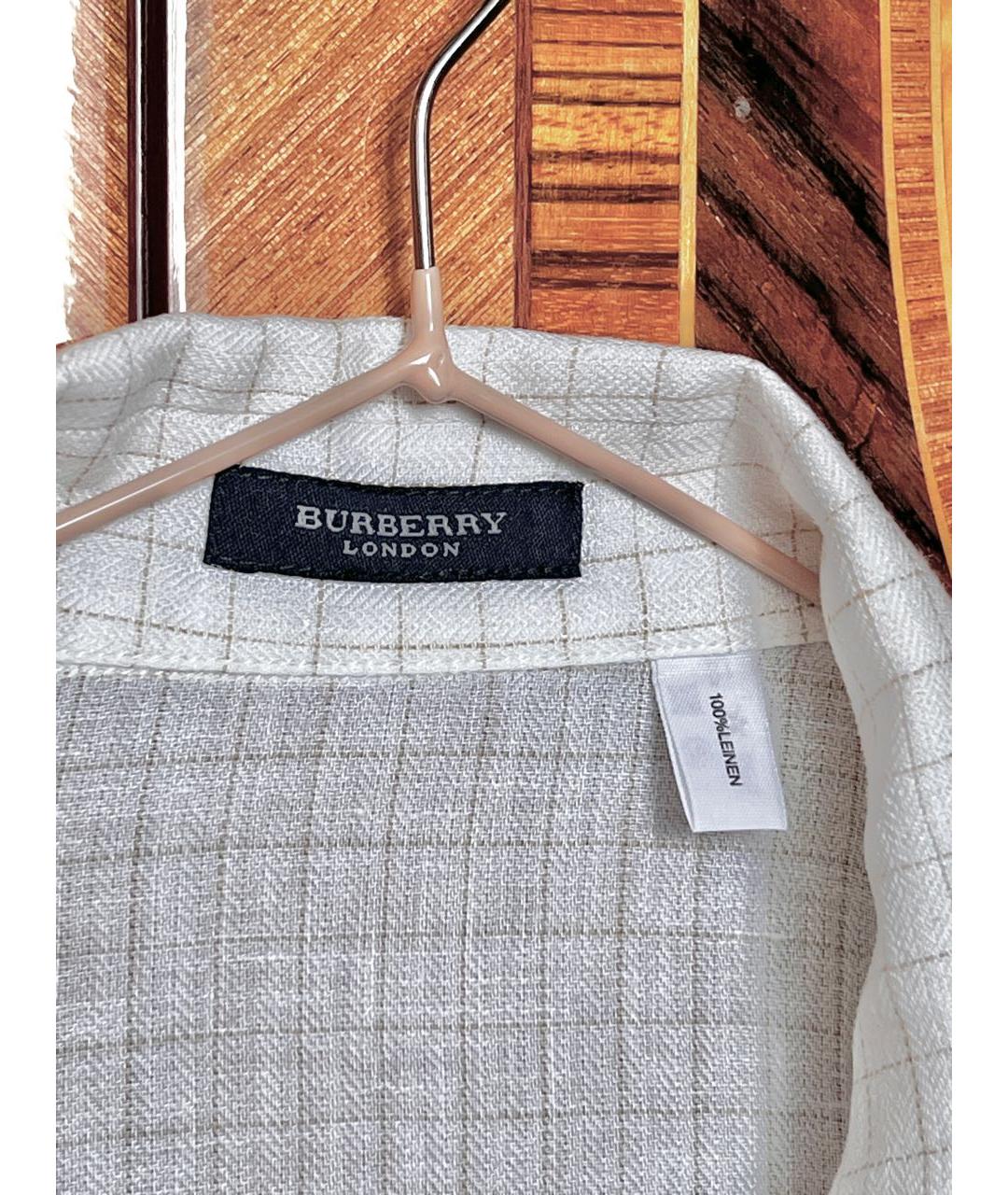 BURBERRY Белая льняная рубашка, фото 3
