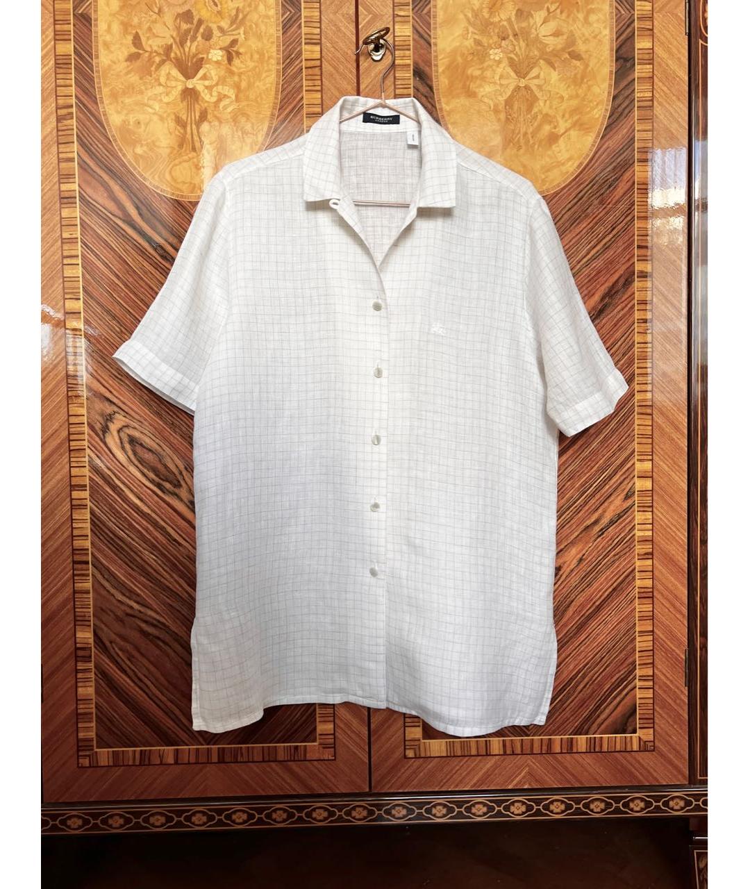 BURBERRY Белая льняная рубашка, фото 9