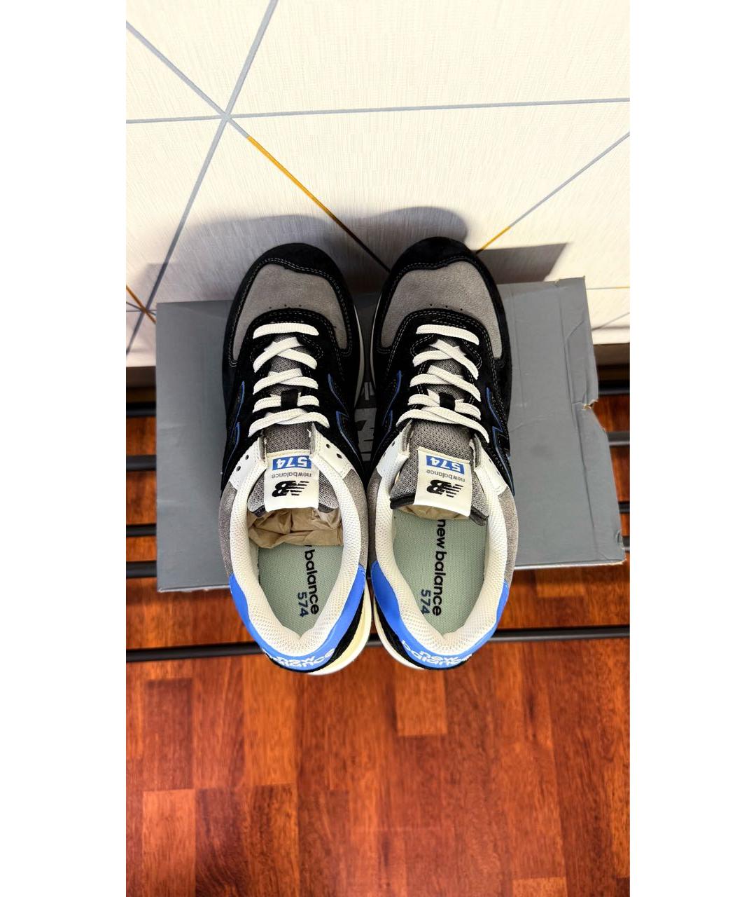 NEW BALANCE Черные замшевые низкие кроссовки / кеды, фото 3