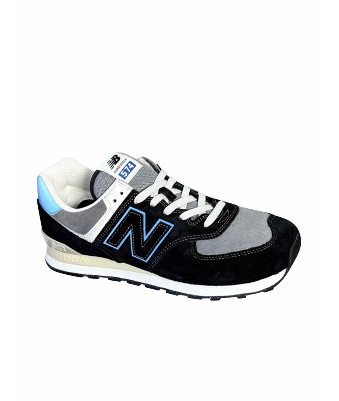 NEW BALANCE Черные замшевые низкие кроссовки / кеды, фото 1