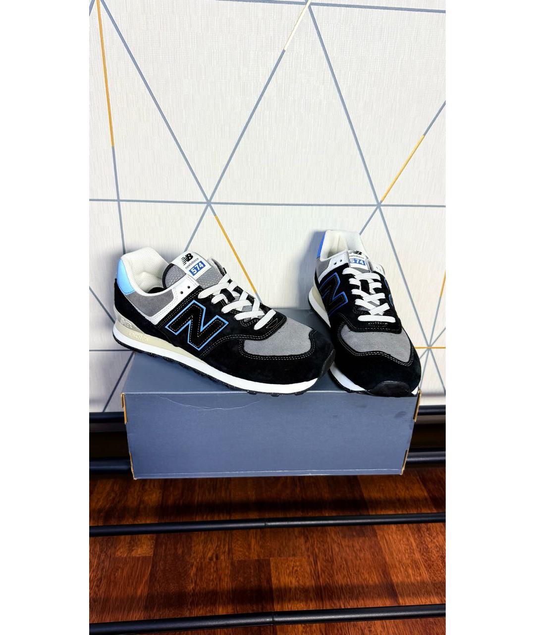 NEW BALANCE Черные замшевые низкие кроссовки / кеды, фото 5