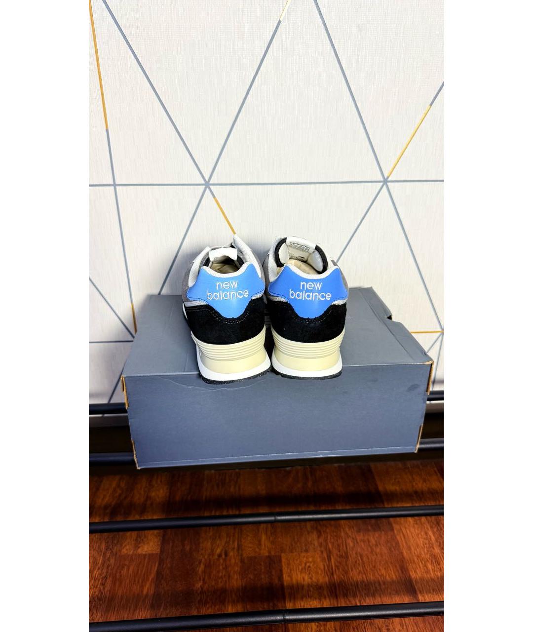 NEW BALANCE Черные замшевые низкие кроссовки / кеды, фото 4