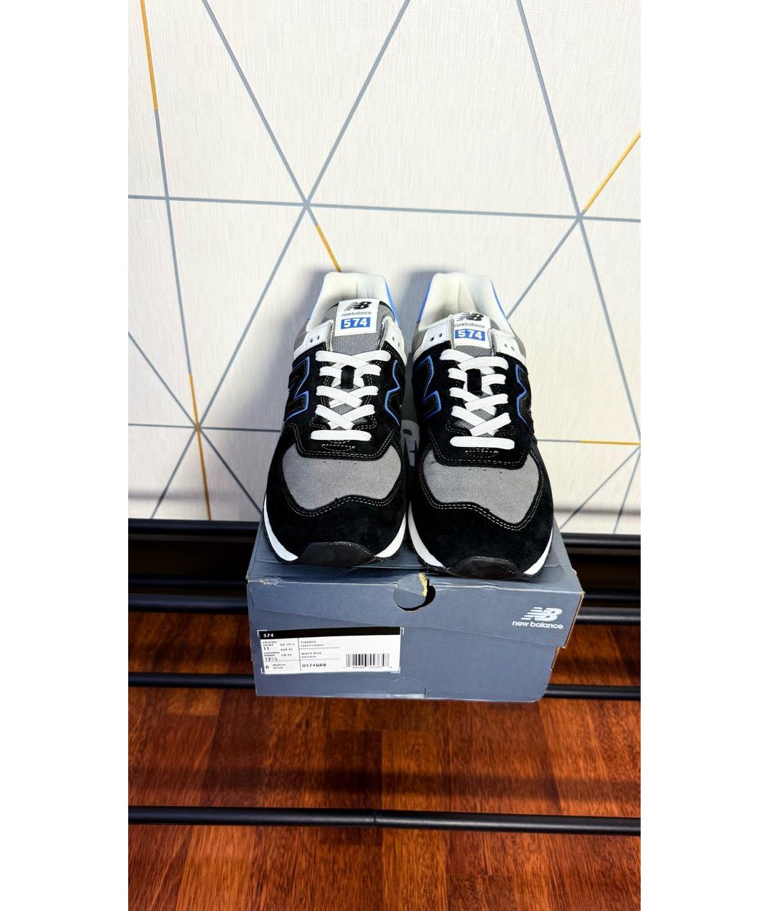 NEW BALANCE Черные замшевые низкие кроссовки / кеды, фото 2