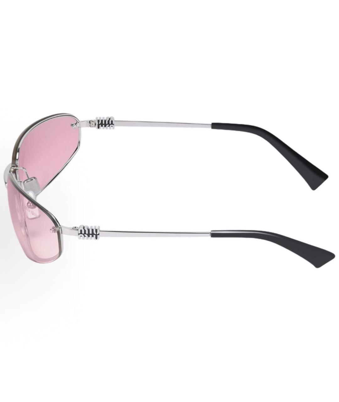 MIU MIU Серебряные металлические солнцезащитные очки, фото 3