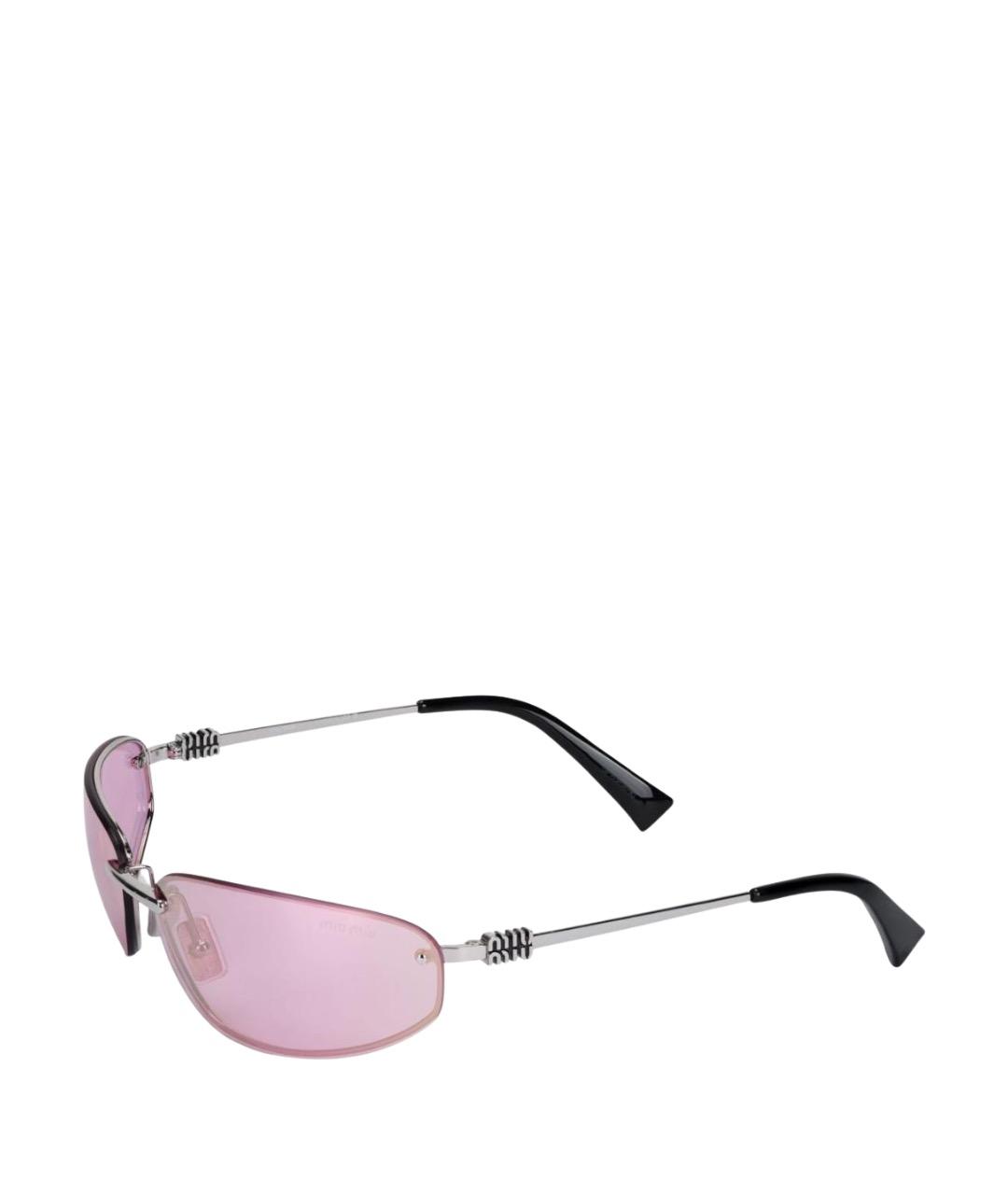 MIU MIU Серебряные металлические солнцезащитные очки, фото 1