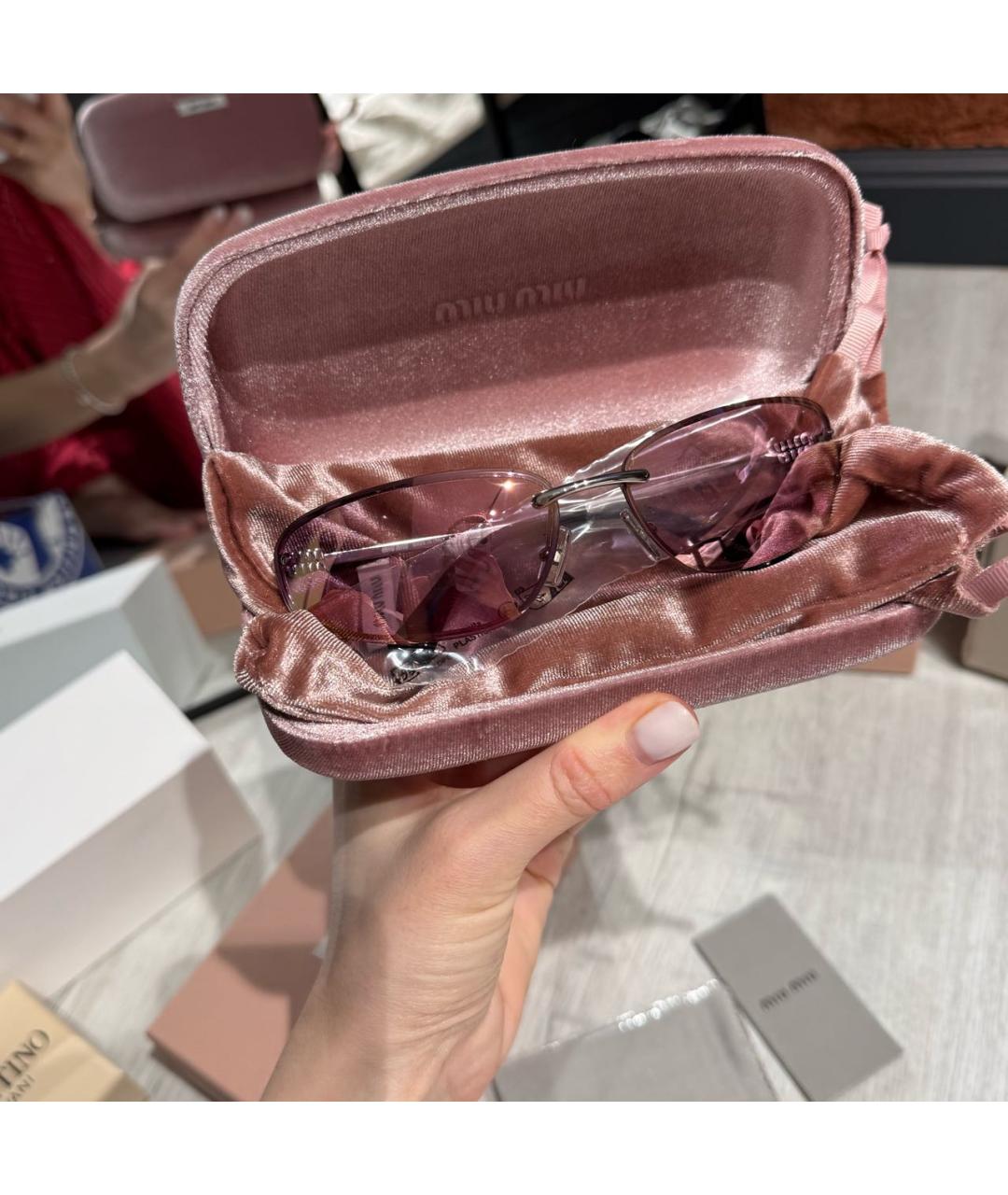 MIU MIU Серебряные металлические солнцезащитные очки, фото 5