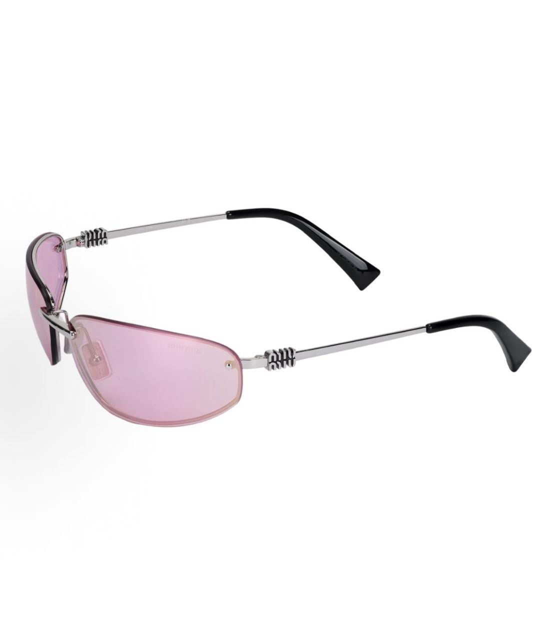 MIU MIU Серебряные металлические солнцезащитные очки, фото 7