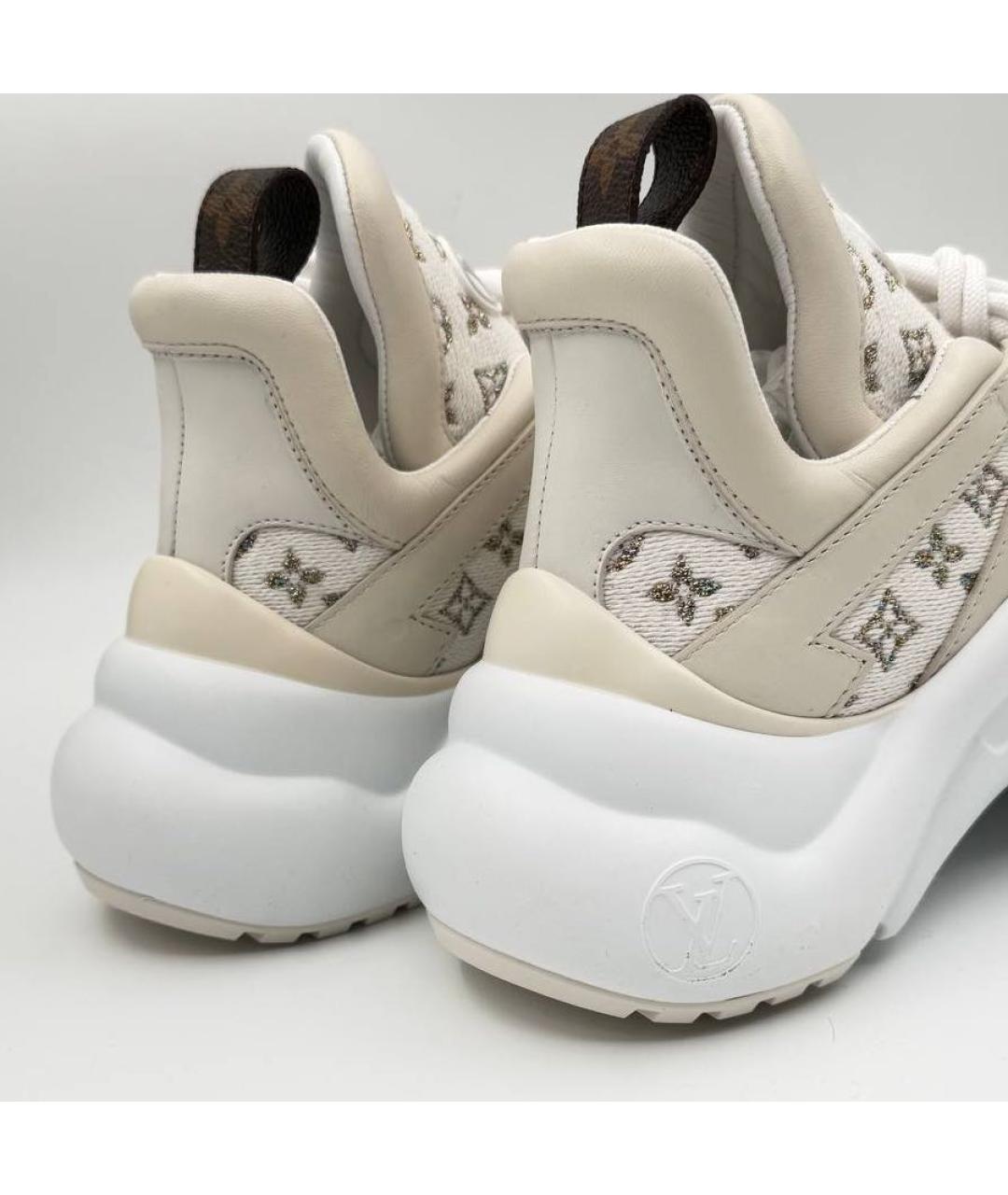 LOUIS VUITTON Бежевые текстильные кроссовки, фото 5