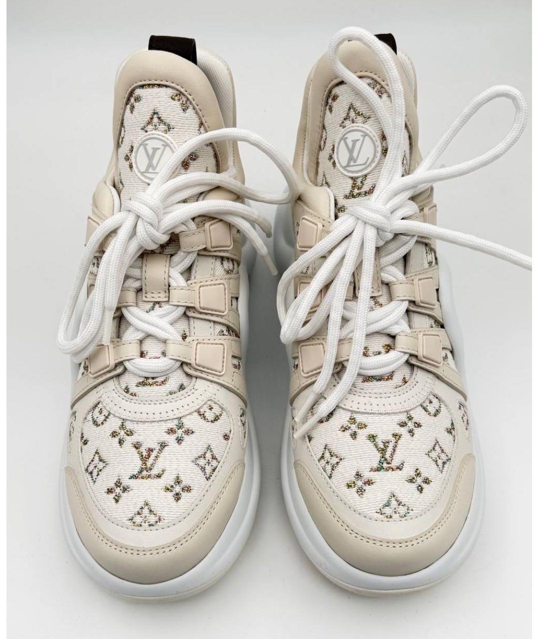 LOUIS VUITTON Бежевые текстильные кроссовки, фото 2