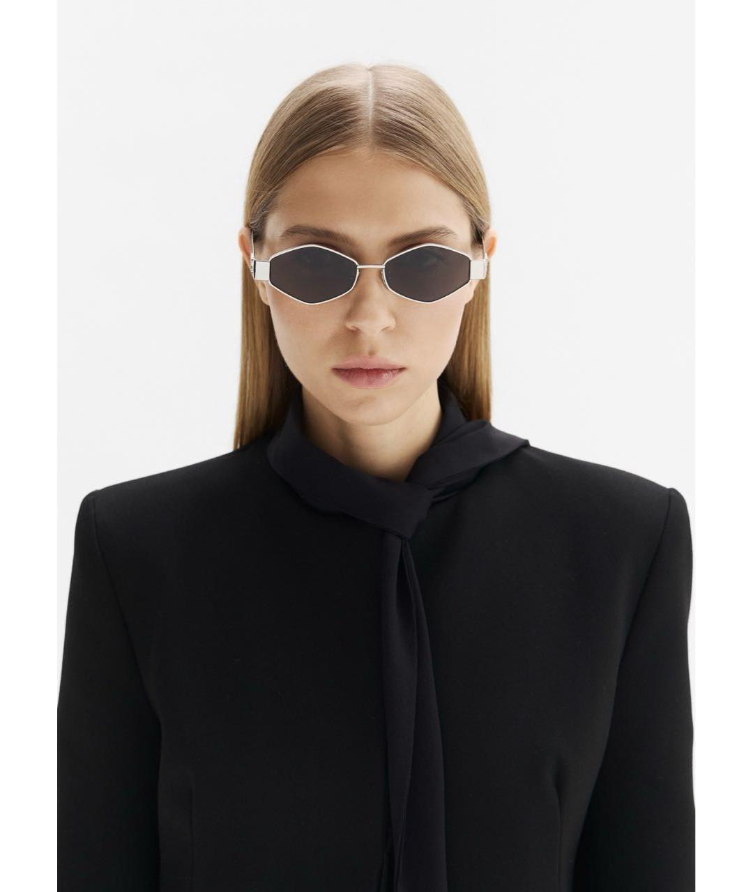 CELINE Серебряные металлические солнцезащитные очки, фото 8