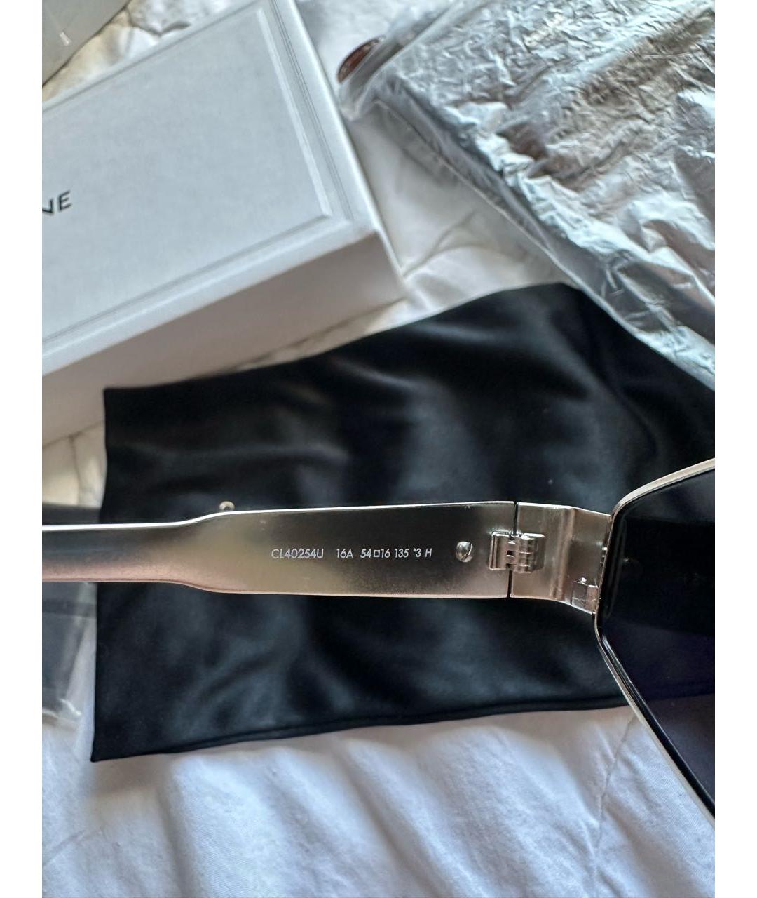 CELINE Серебряные металлические солнцезащитные очки, фото 5