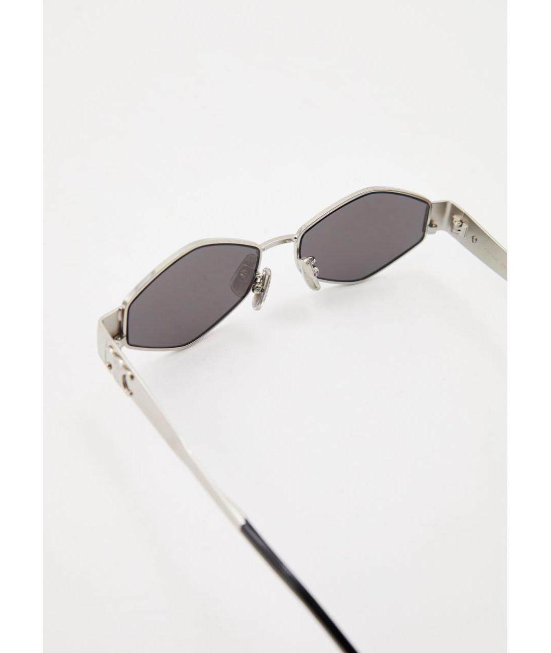 CELINE Серебряные металлические солнцезащитные очки, фото 6