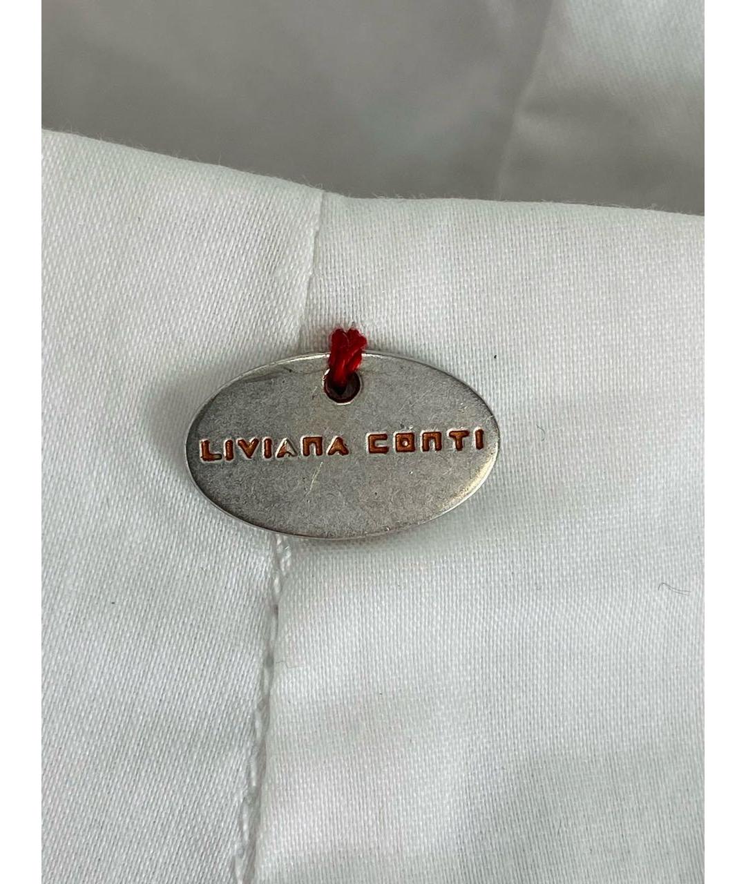 LIVIANA CONTI Белые хлопковые прямые брюки, фото 4