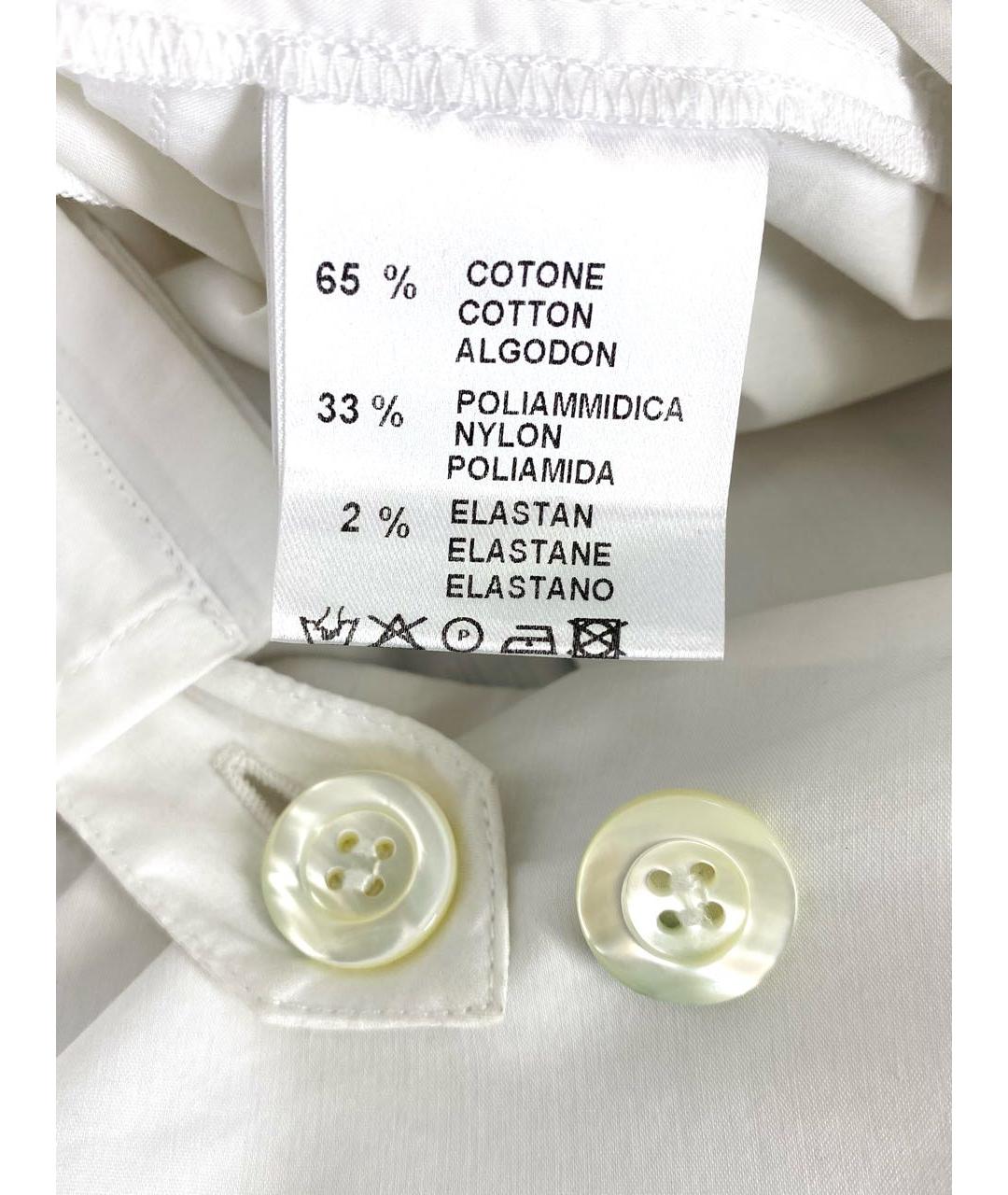LIVIANA CONTI Белые хлопковые прямые брюки, фото 7