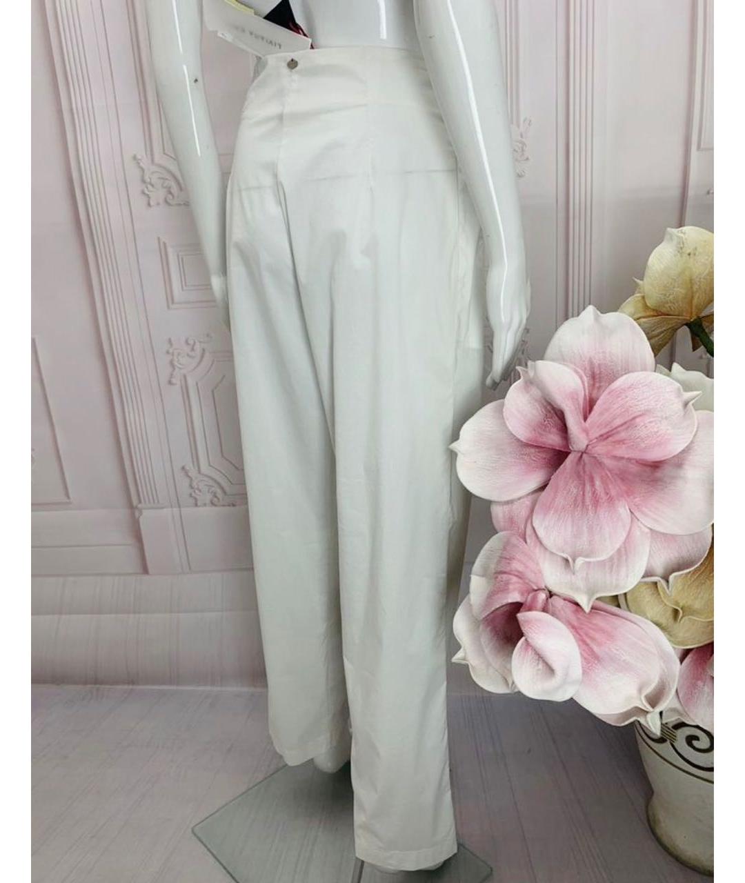 LIVIANA CONTI Белые хлопковые прямые брюки, фото 6