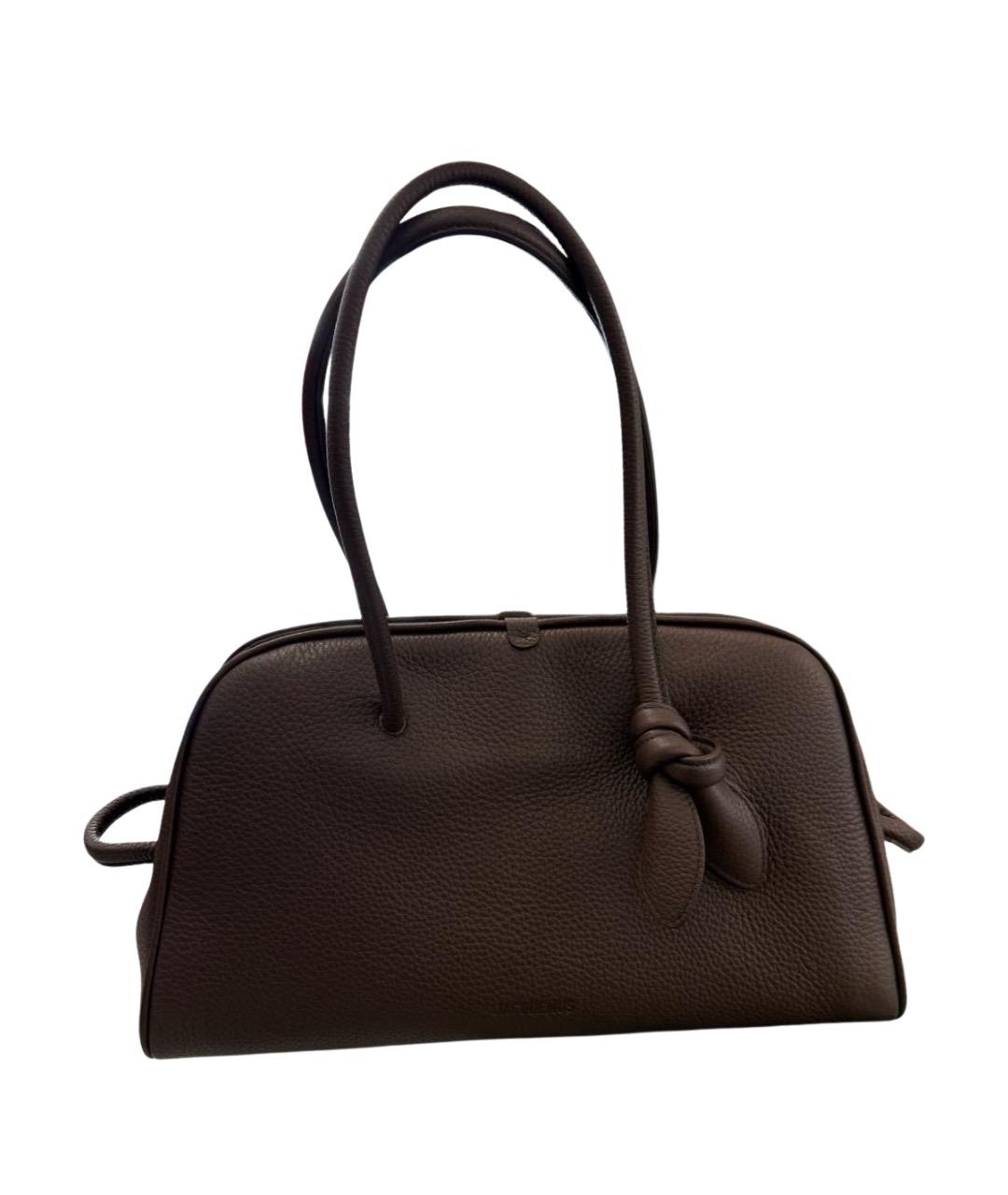 JACQUEMUS Коричневая кожаная сумка тоут, фото 1