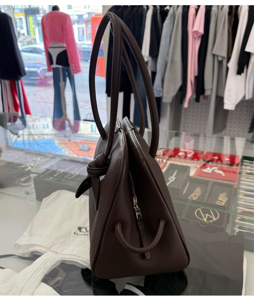 JACQUEMUS Коричневая кожаная сумка тоут, фото 2