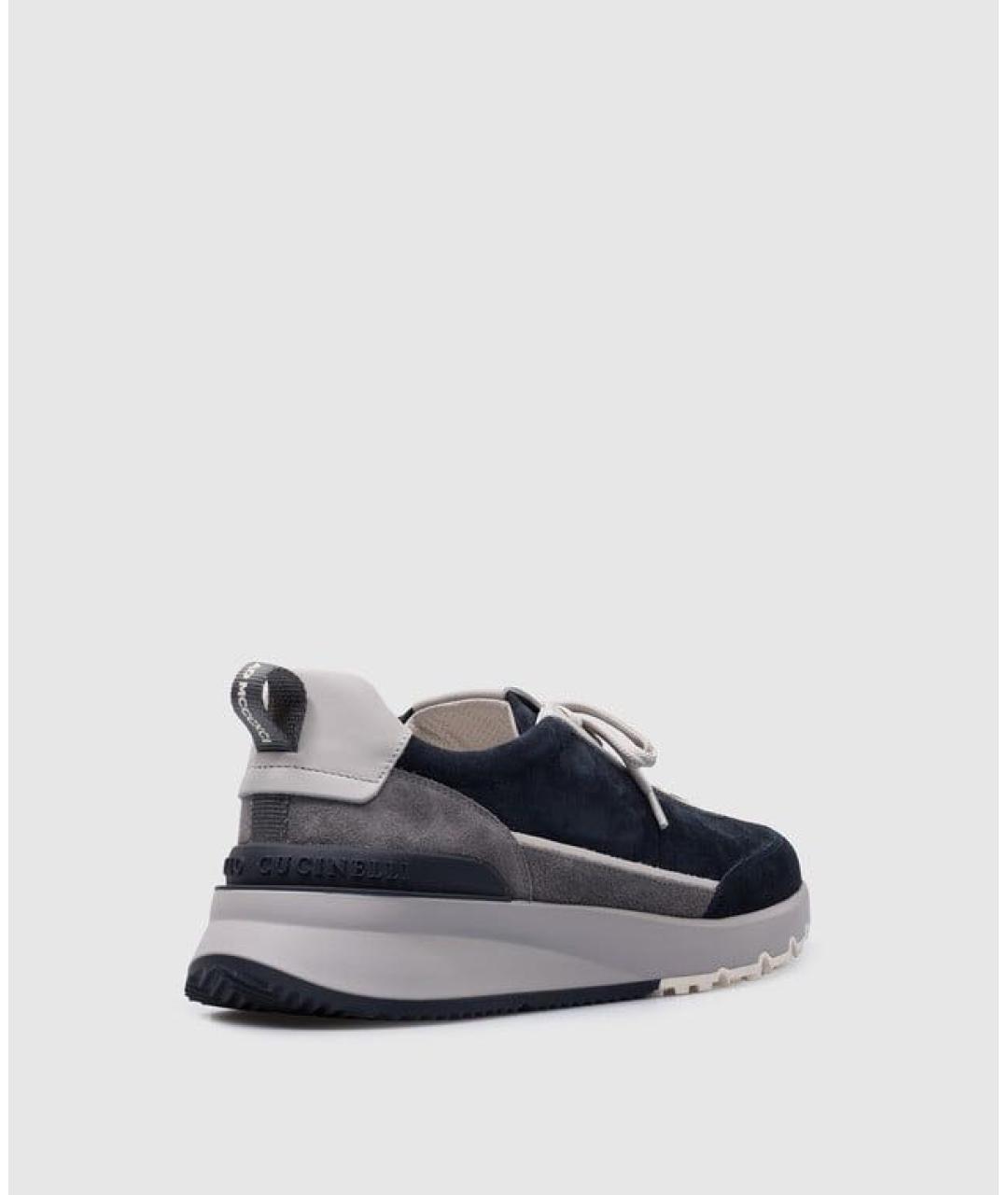 BRUNELLO CUCINELLI Синие замшевые низкие кроссовки / кеды, фото 3