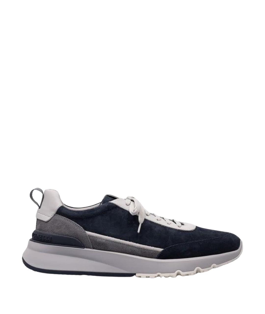 BRUNELLO CUCINELLI Синие замшевые низкие кроссовки / кеды, фото 1
