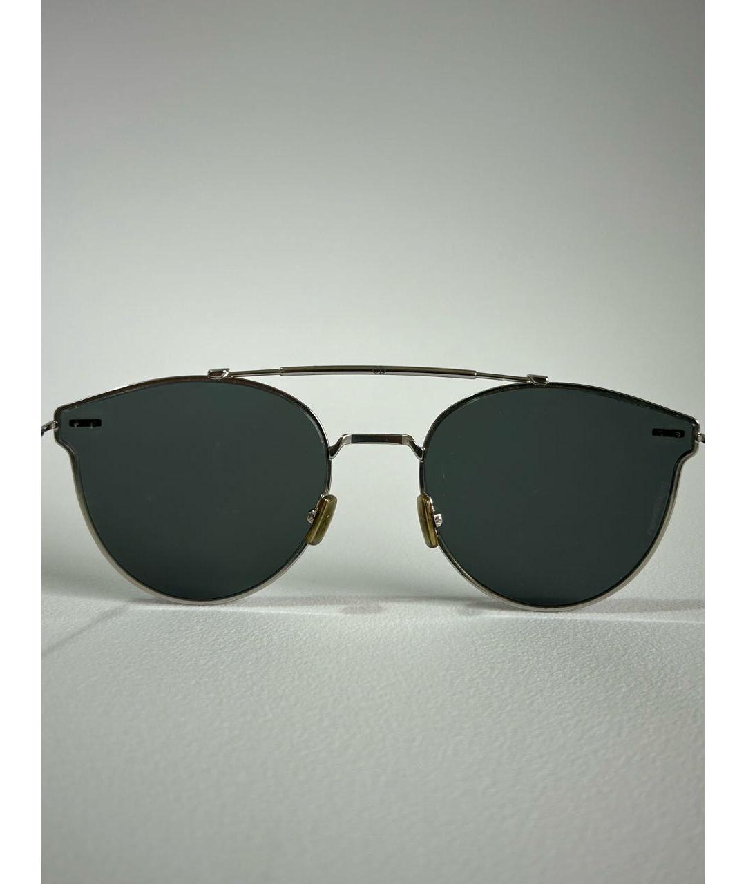 CHRISTIAN DIOR Серебряные металлические солнцезащитные очки, фото 3