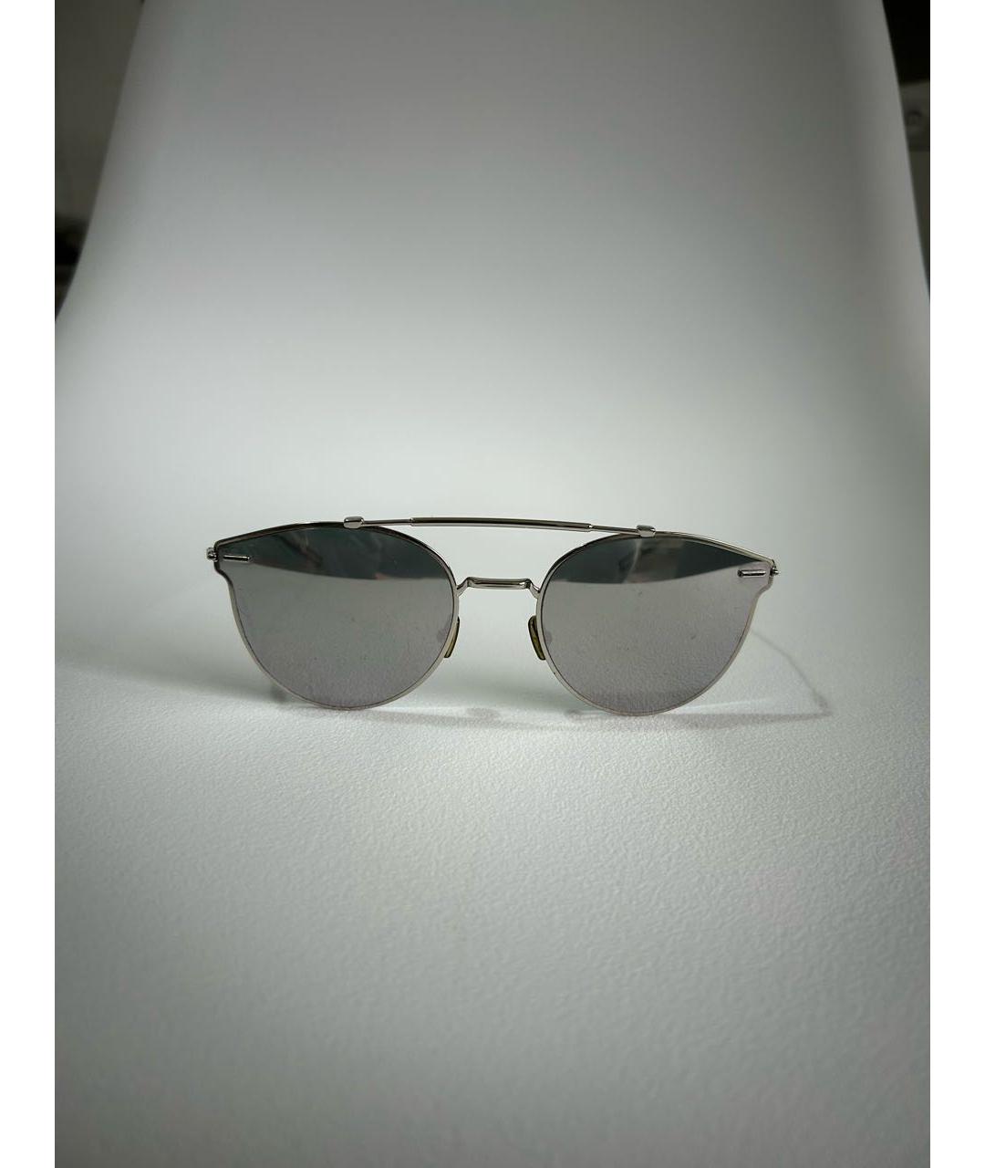 CHRISTIAN DIOR Серебряные металлические солнцезащитные очки, фото 9