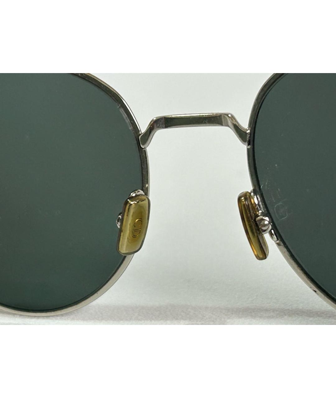 CHRISTIAN DIOR Серебряные металлические солнцезащитные очки, фото 4