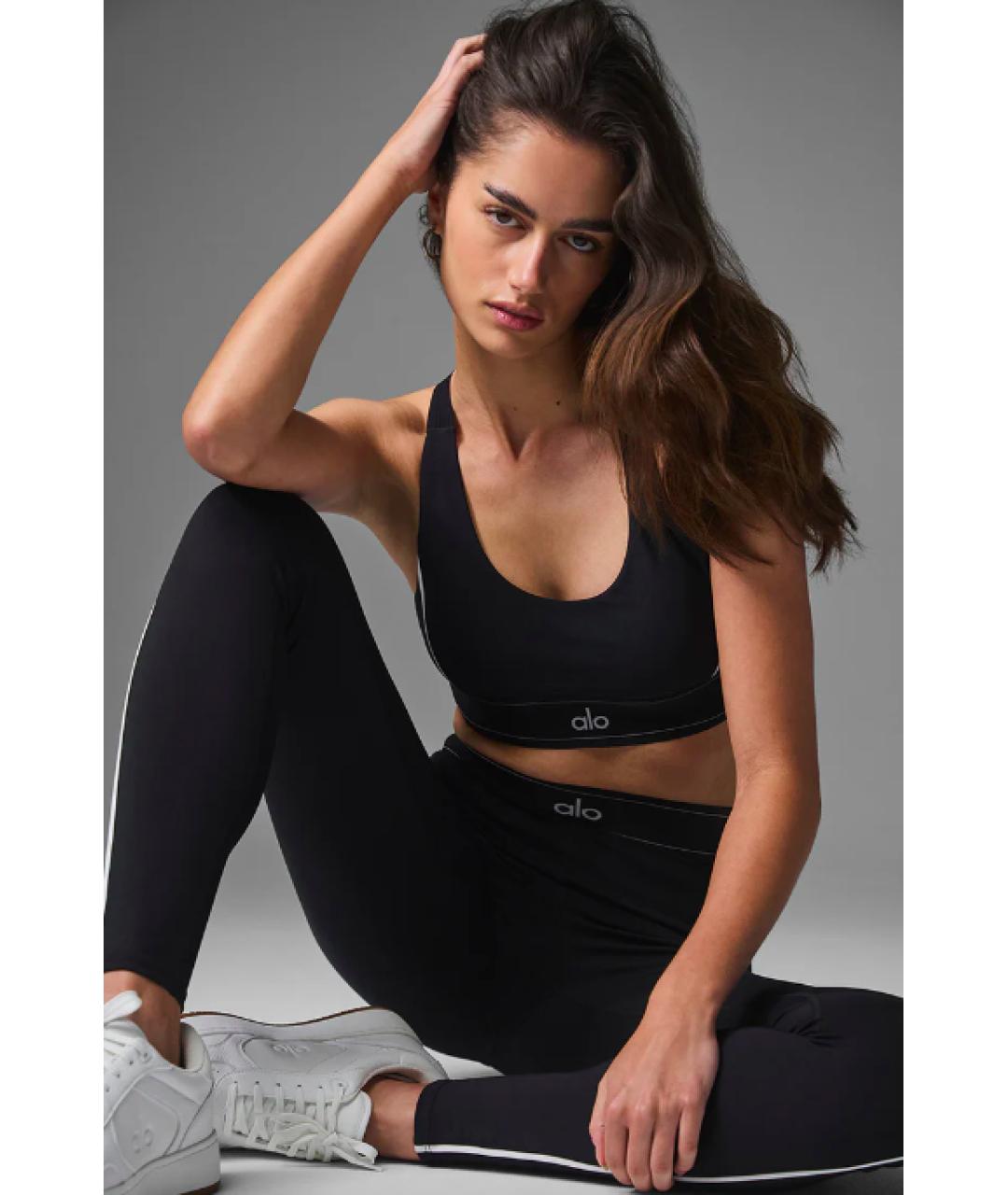 ALO YOGA Черные леггинсы и велосипедки, фото 4