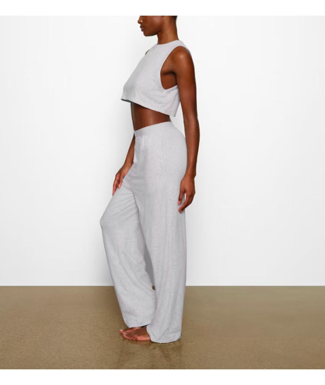 SKIMS Серые прямые брюки, фото 4