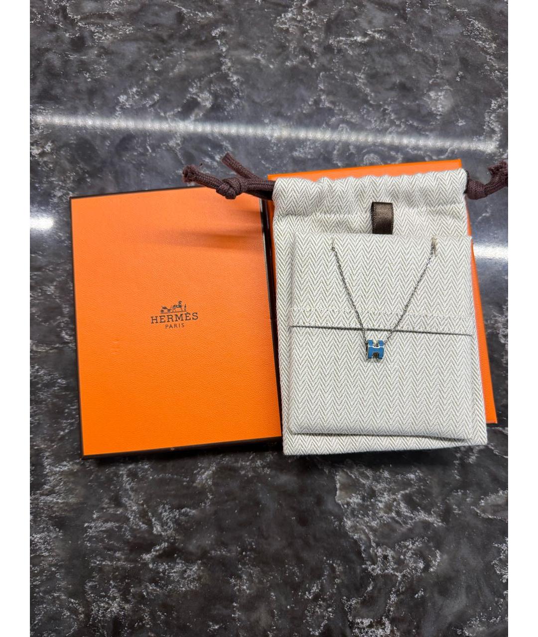 HERMES Голубая металлическая подвеска, фото 6