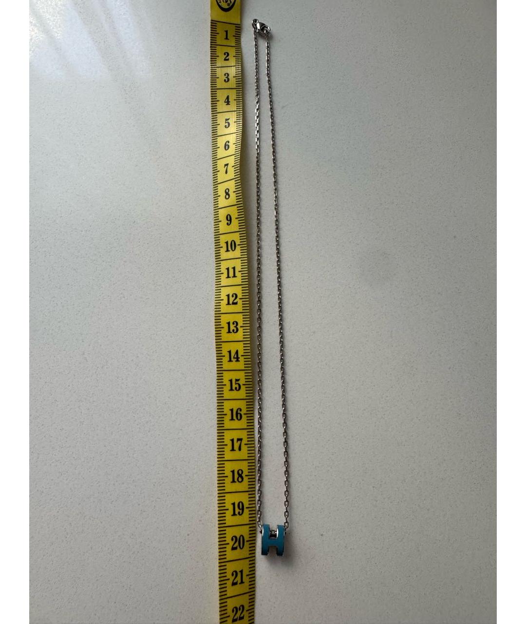 HERMES Голубая металлическая подвеска, фото 5