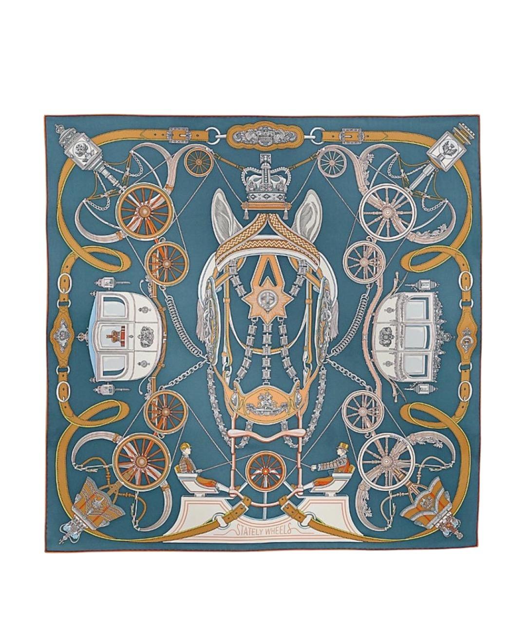 HERMES Мульти шелковый платок, фото 1