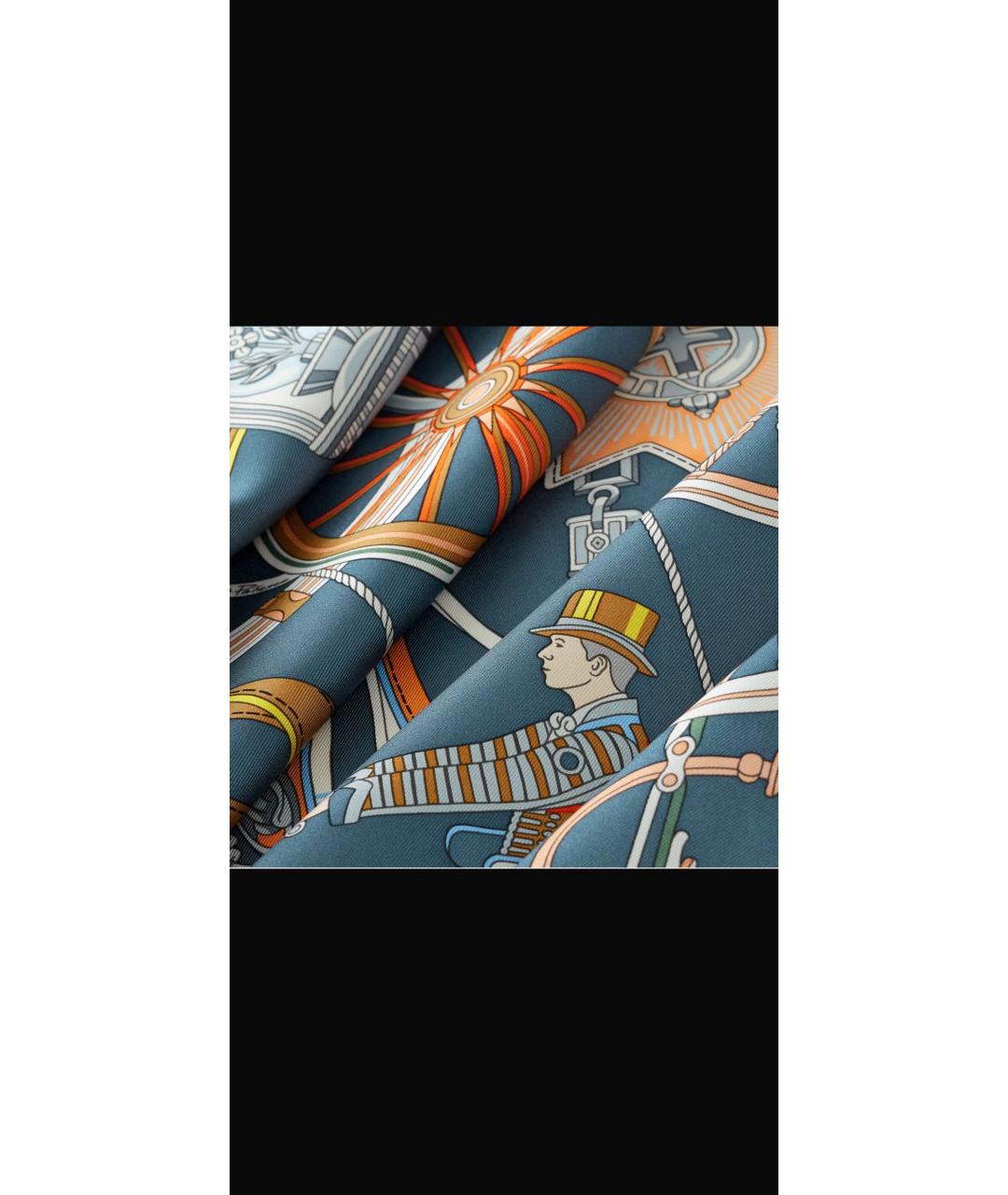 HERMES Мульти шелковый платок, фото 4