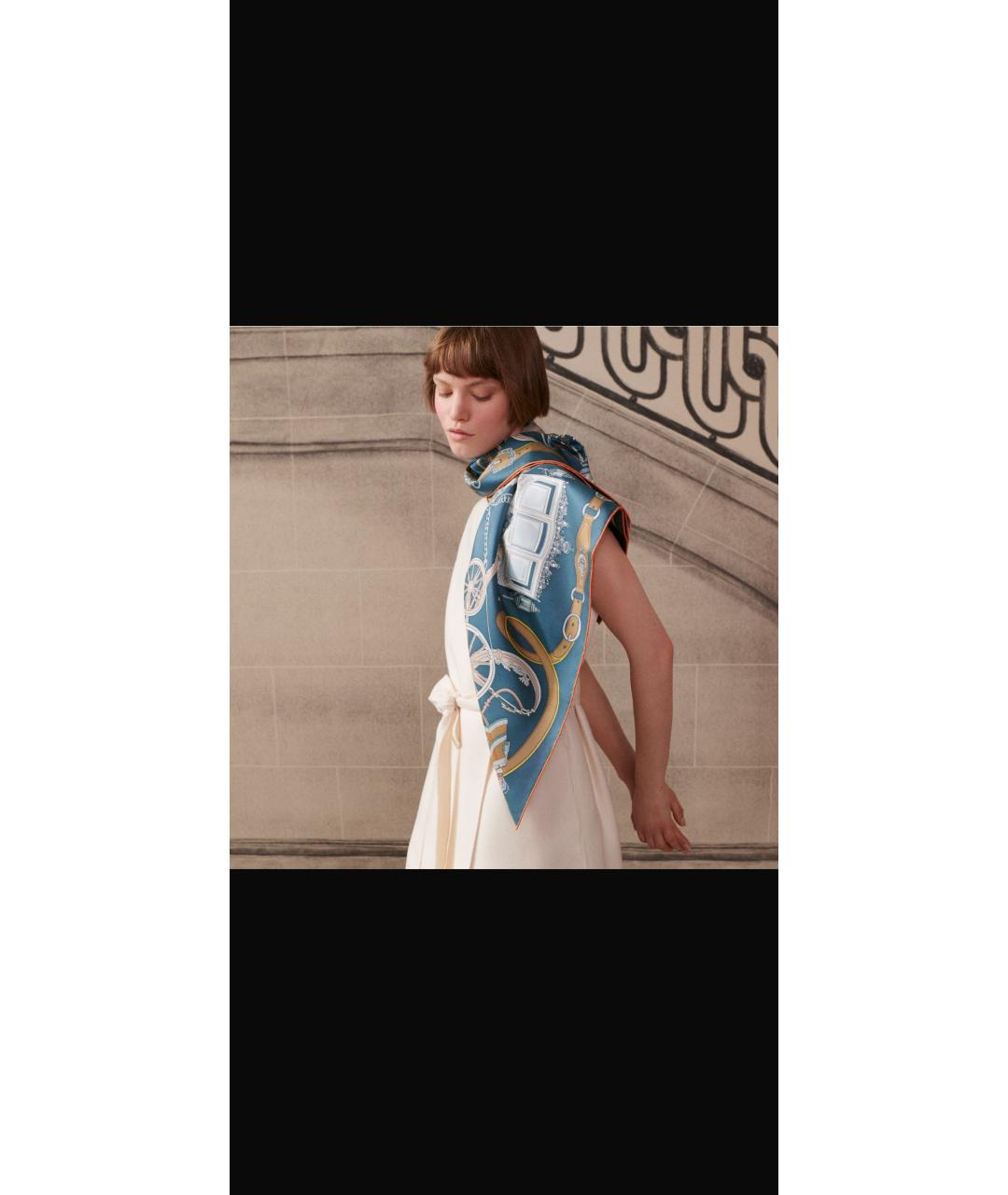 HERMES Мульти шелковый платок, фото 5