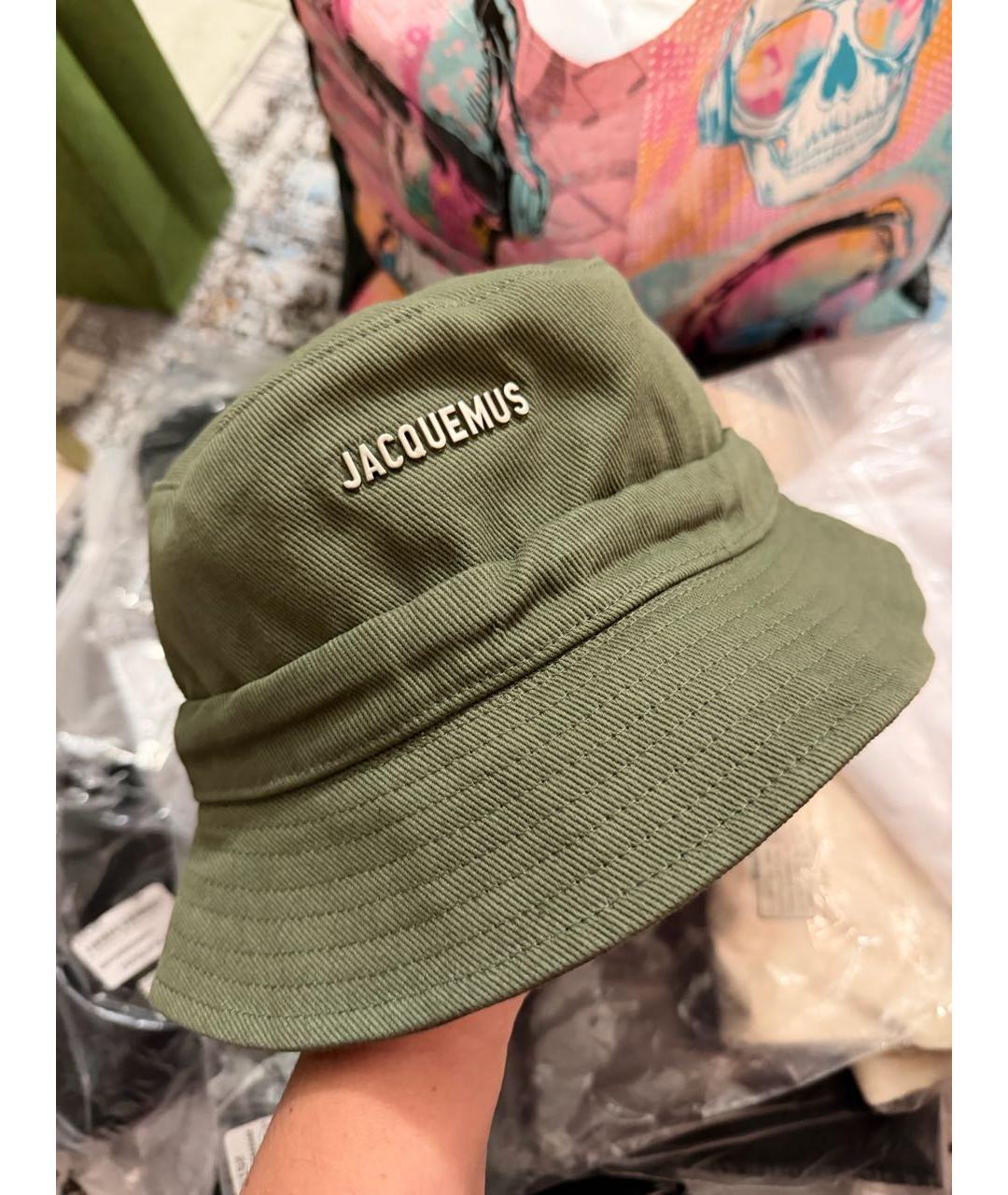 JACQUEMUS Хаки хлопковая панама, фото 4