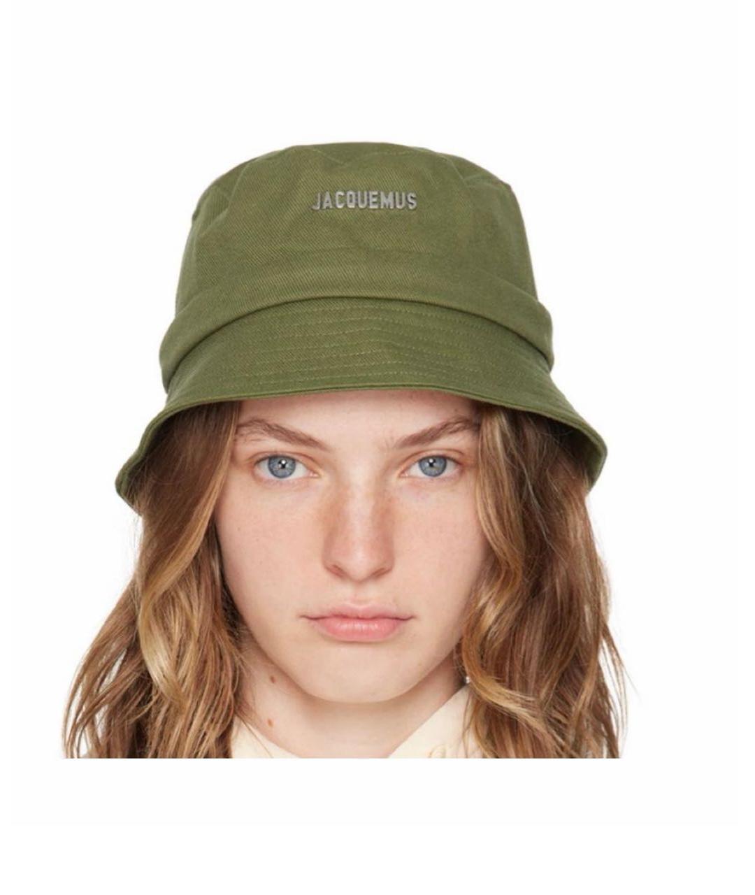 JACQUEMUS Хаки хлопковая панама, фото 5