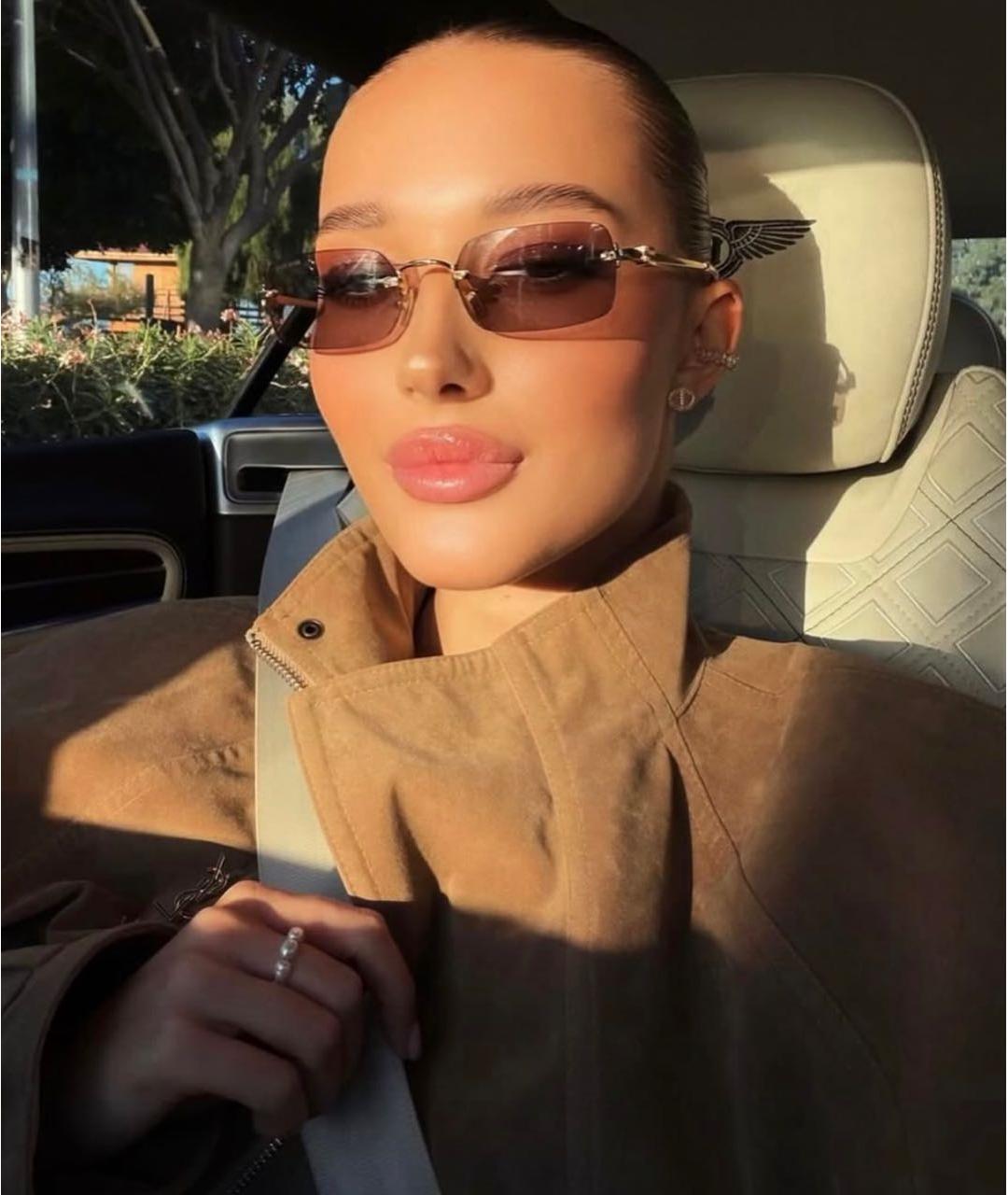 MIU MIU Золотые металлические солнцезащитные очки, фото 6