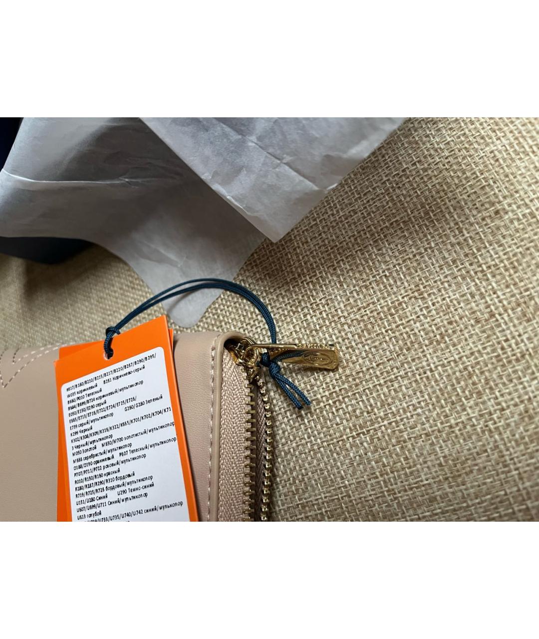 TRUSSARDI JEANS Бежевый кошелек из искусственной кожи, фото 7