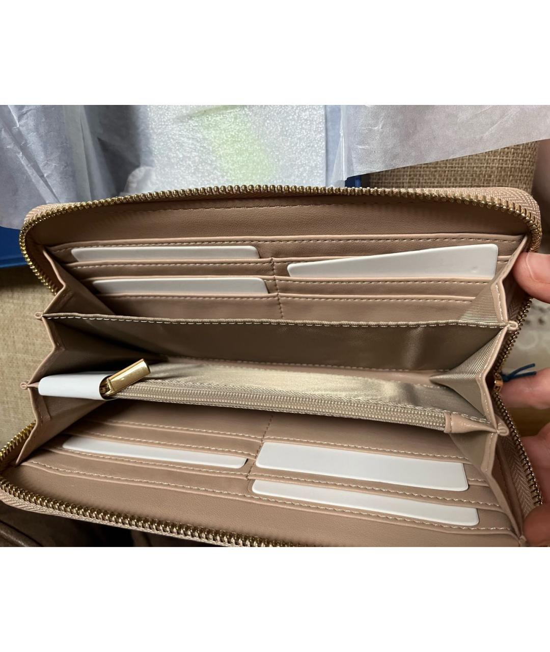 TRUSSARDI JEANS Бежевый кошелек из искусственной кожи, фото 4