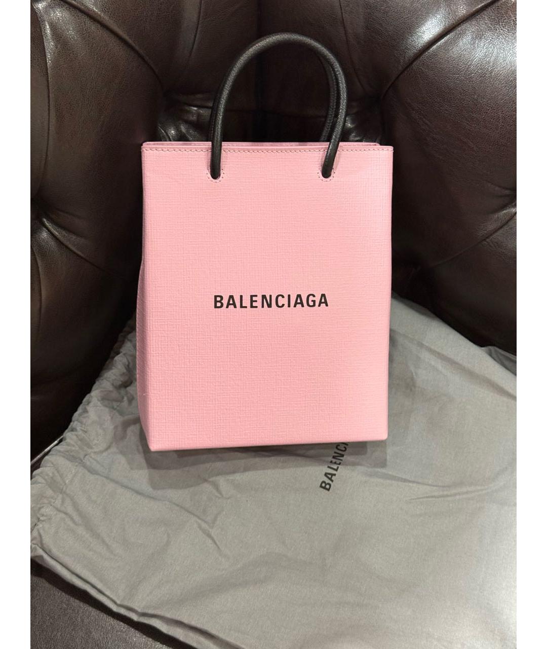 BALENCIAGA Розовая кожаная сумка с короткими ручками, фото 2