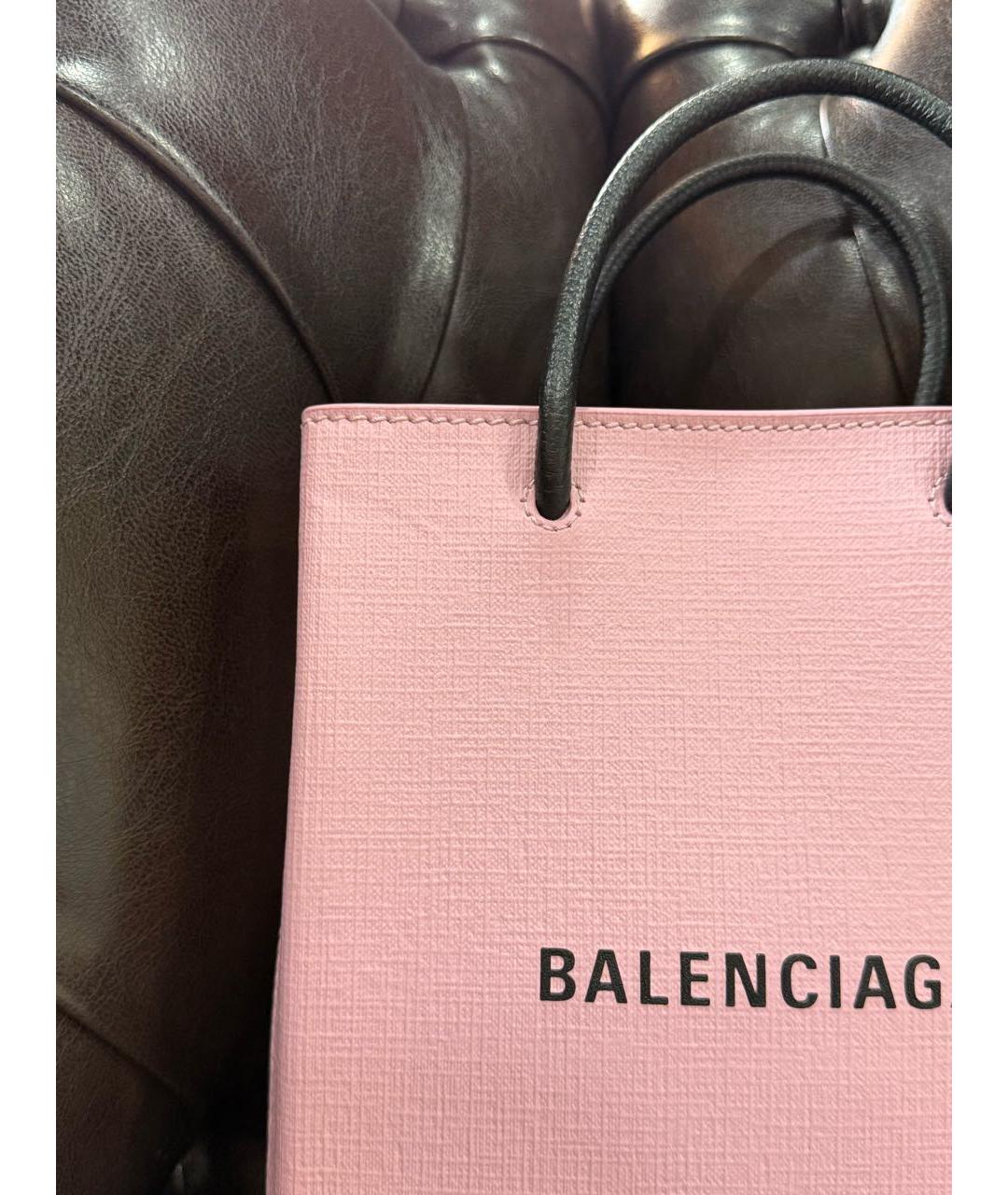 BALENCIAGA Розовая кожаная сумка с короткими ручками, фото 8