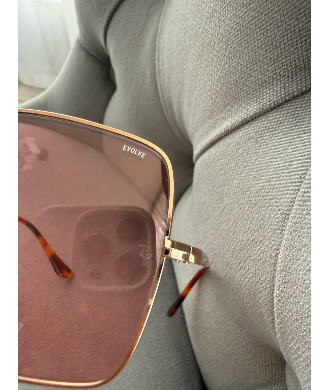 RAY BAN Золотые металлические солнцезащитные очки, фото 6