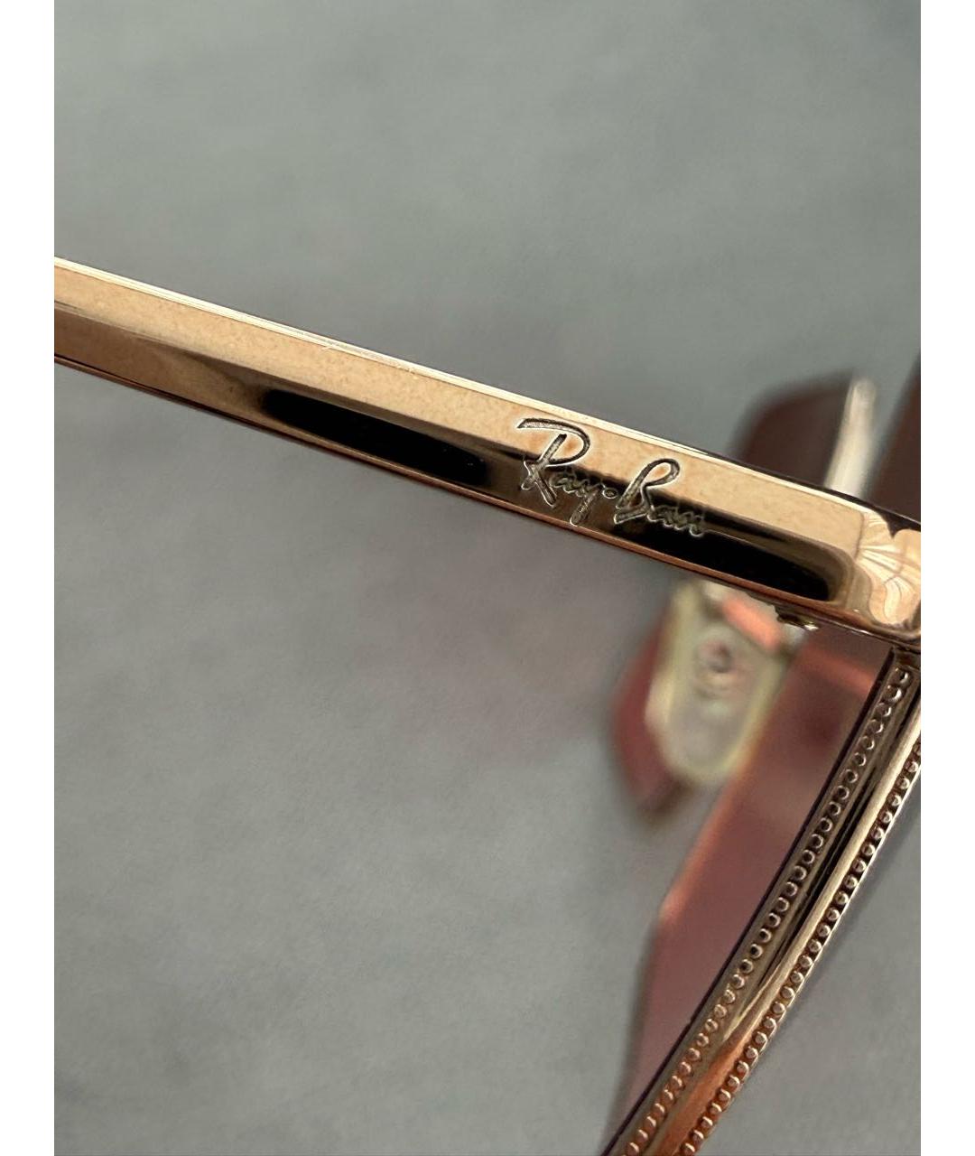 RAY BAN Золотые металлические солнцезащитные очки, фото 3