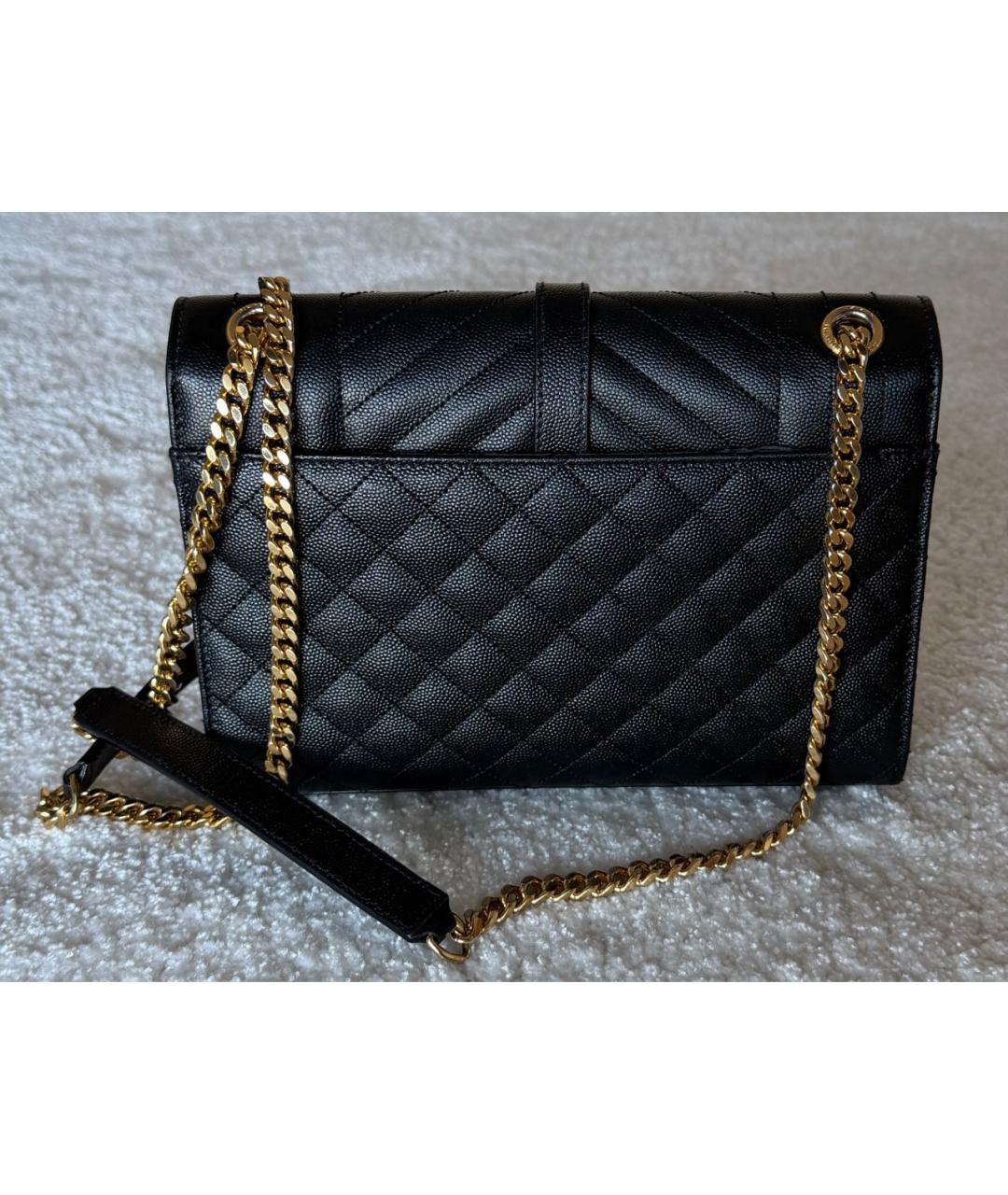 SAINT LAURENT Черная кожаная сумка через плечо, фото 3