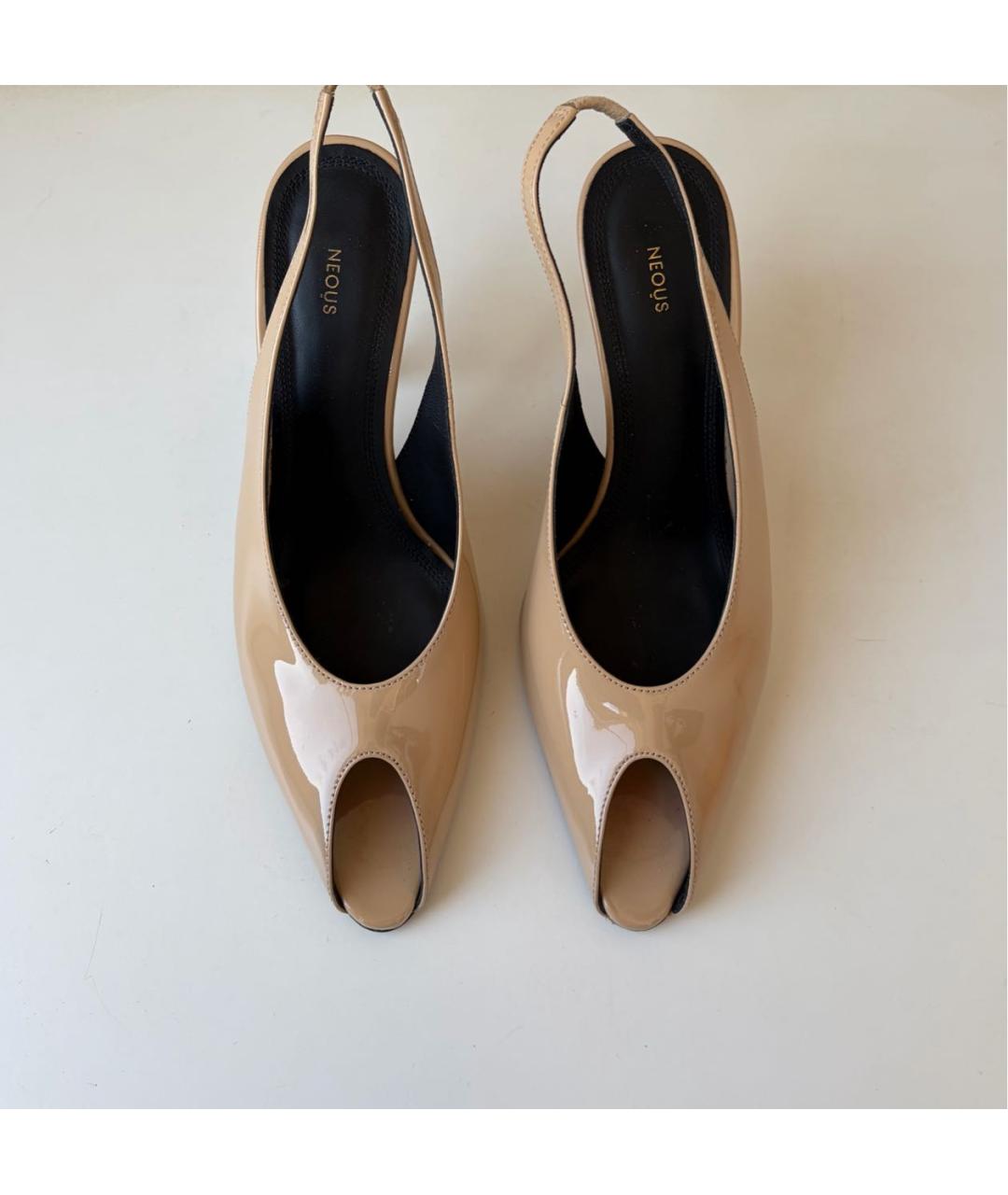 NEOUS Бежевые туфли из лакированной кожи, фото 2