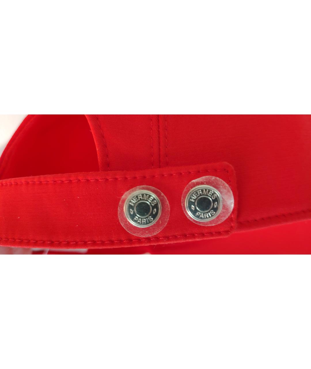 HERMES Красная хлопковая кепка, фото 6