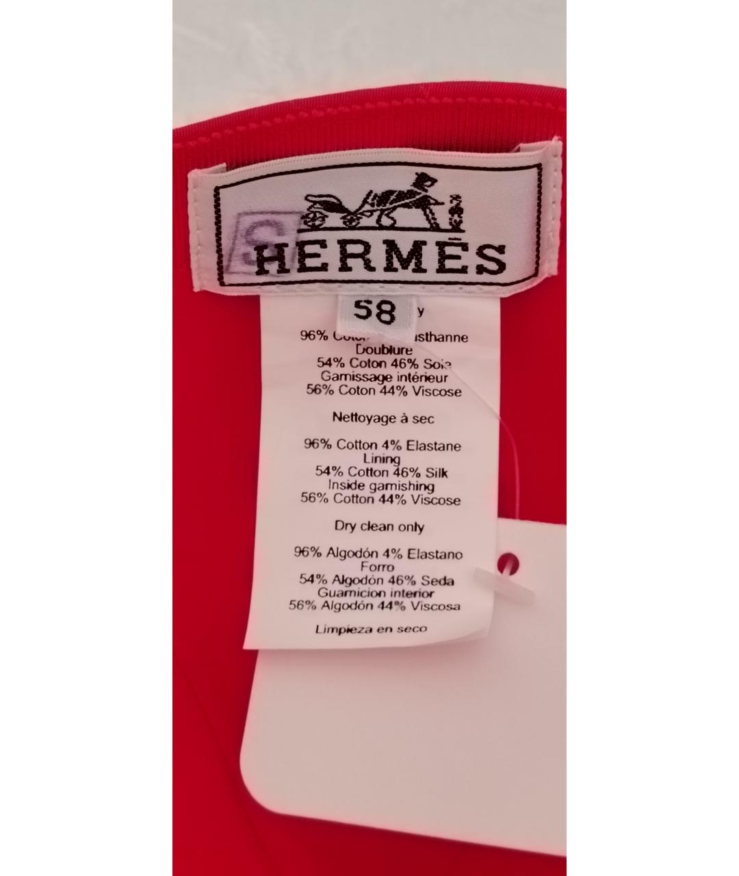 HERMES Красная хлопковая кепка, фото 4