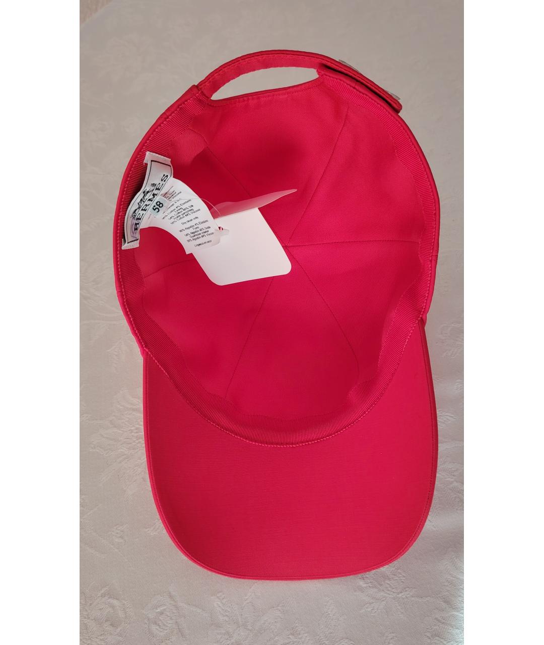 HERMES Красная хлопковая кепка, фото 5