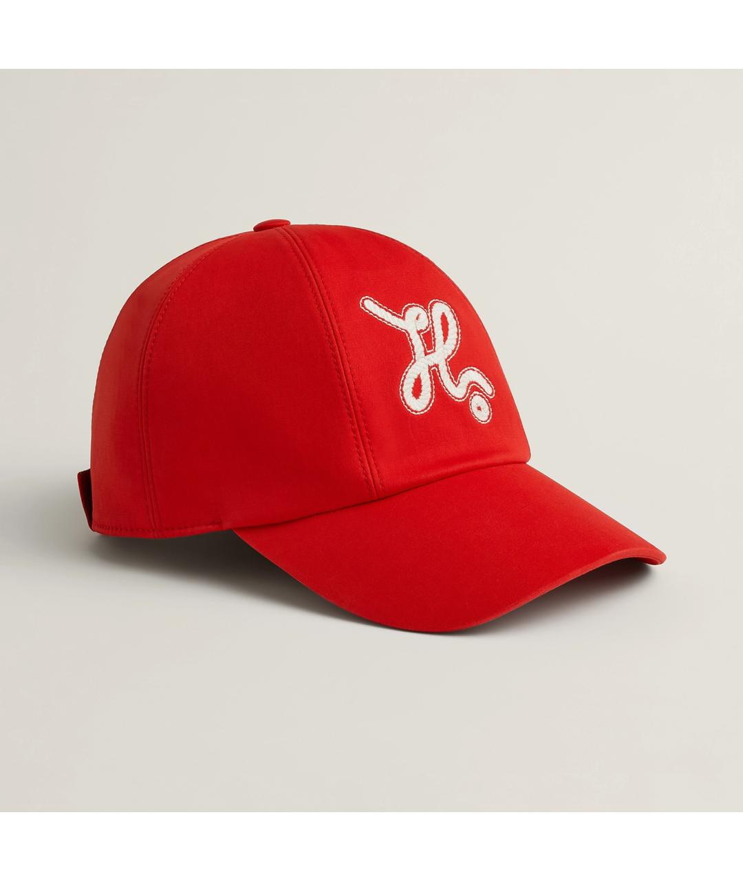 HERMES Красная хлопковая кепка, фото 7