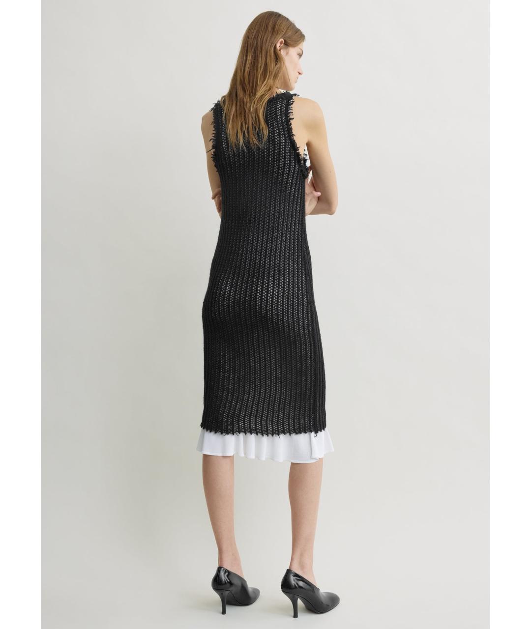 TOTEME Черное шерстяное повседневное платье, фото 4