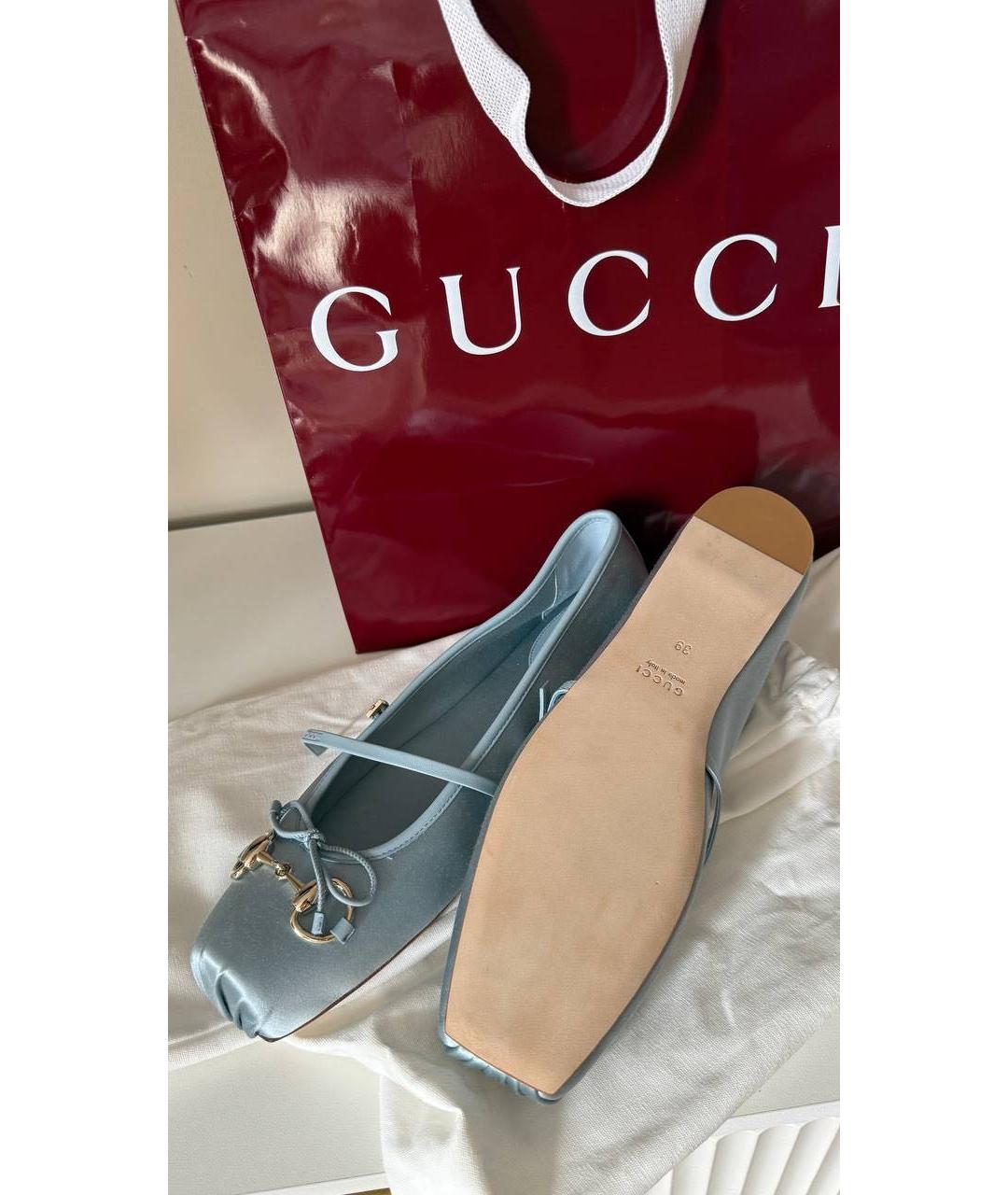 GUCCI Голубые балетки, фото 2